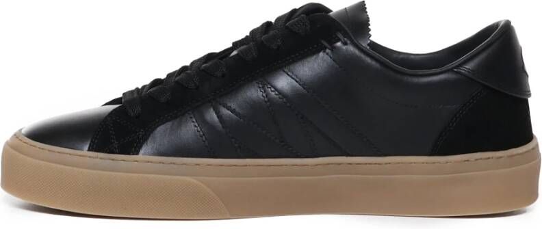 Moncler Leren Vetersneakers Zwart Biscuit Black Heren