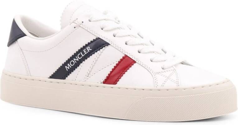 Moncler Logo Print Leren Sneakers White Dames