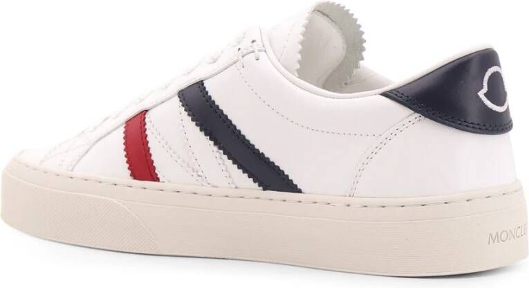 Moncler Logo Print Leren Sneakers White Dames