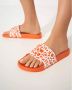 Moncler Oranje Jeanne sandalen platte band Orange Dames - Thumbnail 2