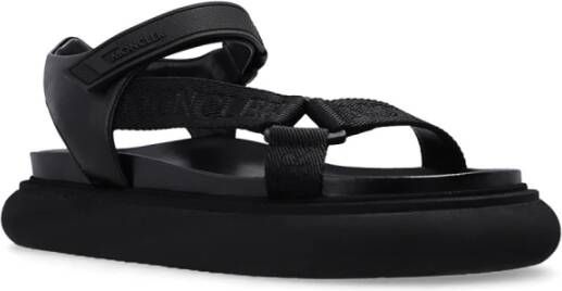 Moncler Platte Zwarte Sandalen Zwart Dames