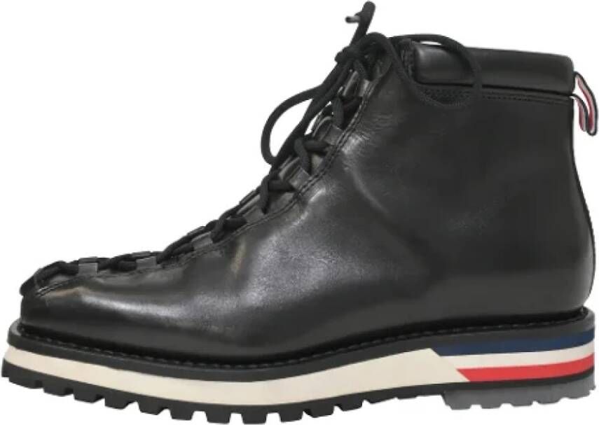 Moncler Pre-owned Leather boots Black Heren