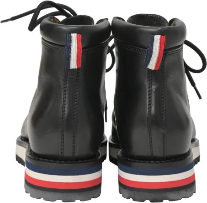 Moncler Pre-owned Leather boots Black Heren