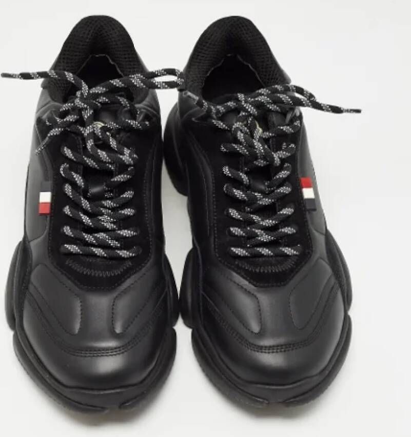 Moncler Pre-owned Leather sneakers Black Dames