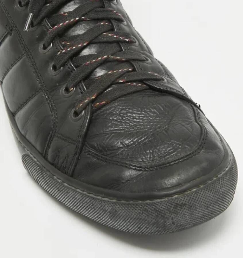 Moncler Pre-owned Leather sneakers Black Heren