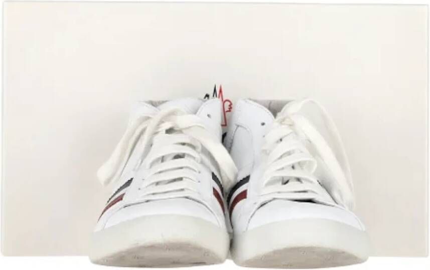 Moncler Pre-owned Leather sneakers White Heren