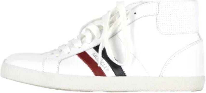 Moncler Pre-owned Leather sneakers White Heren