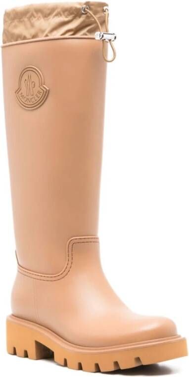 Moncler Roze Hoge Regenlaarzen Brown Dames