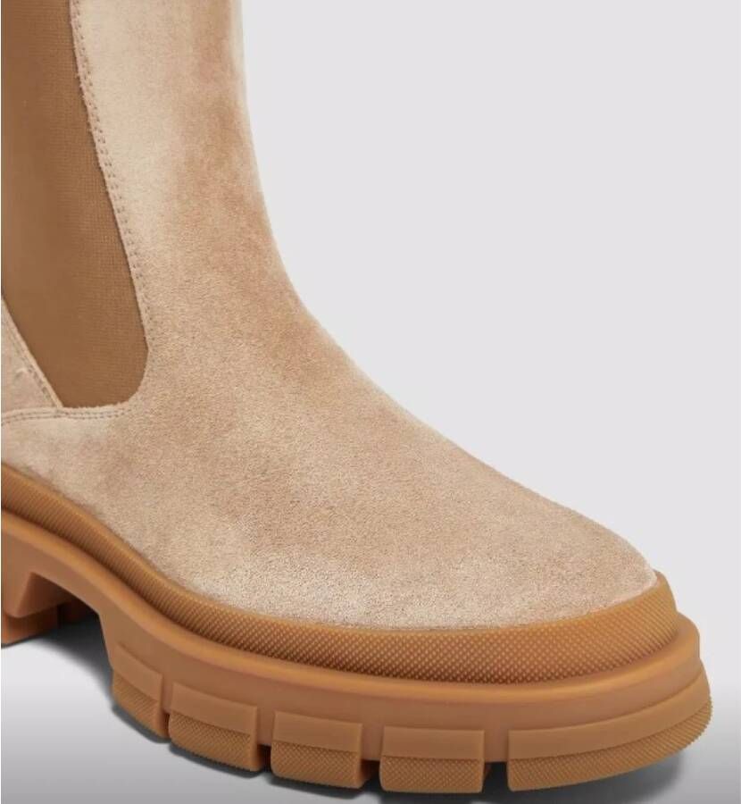 Moncler Suède Chelsea Laarzen met Profielzool Beige Dames