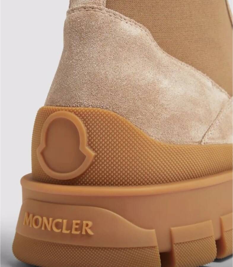 Moncler Suède Chelsea Laarzen met Profielzool Beige Dames