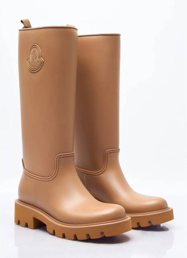 Moncler Waterdichte hoge regenlaarzen Brown Dames