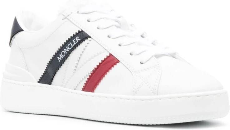 Moncler Witte Leren Lage Sneakers White Dames