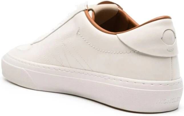 Moncler Witte Leren Lage Sneakers White Heren