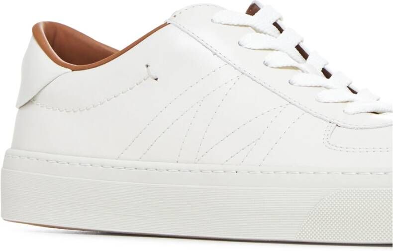 Moncler Witte Leren Lage Sneakers White Heren