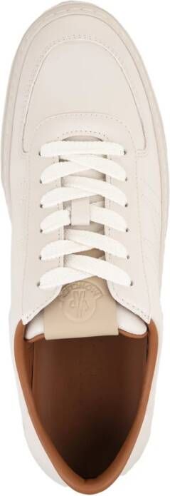 Moncler Witte Leren Lage Sneakers White Heren