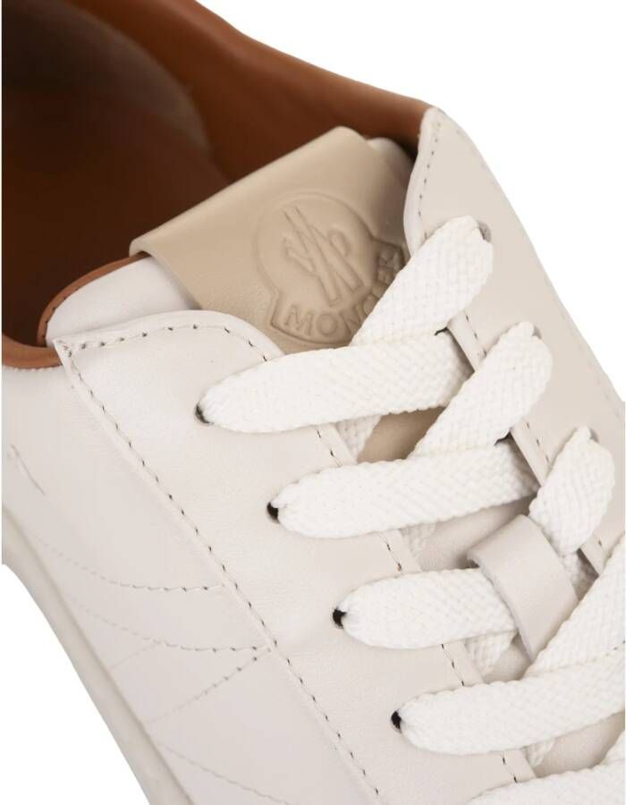 Moncler Witte Leren Lage Sneakers White Heren