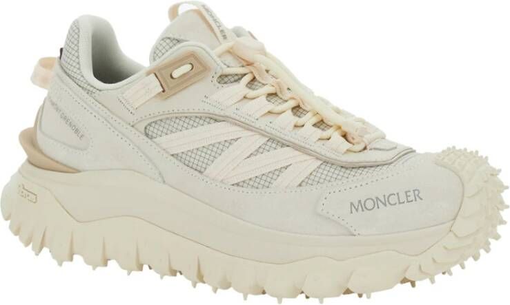 Moncler Witte Logo Sneakers Leer Vrouw Beige Dames