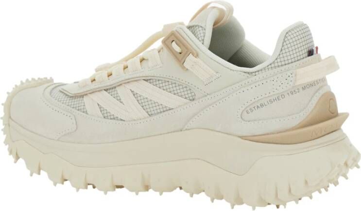 Moncler Witte Logo Sneakers Leer Vrouw Beige Dames