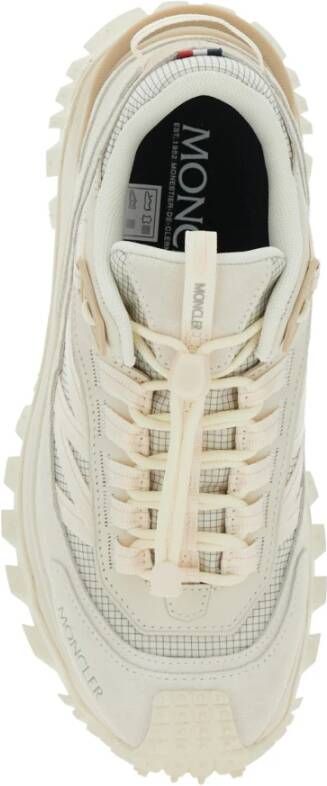 Moncler Witte Logo Sneakers Leer Vrouw Beige Dames