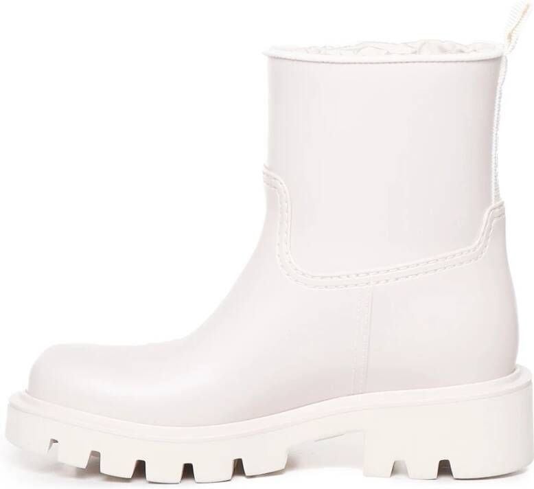 Moncler Witte Waterdichte Laarzen met Trekkoordsluiting White Dames