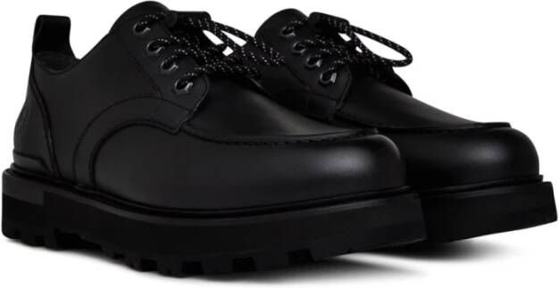 Moncler Zwarte Derby Schoenen met Logo Black Heren