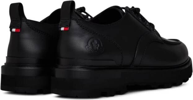 Moncler Zwarte Derby Schoenen met Logo Black Heren