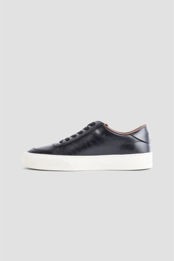 Moncler Zwarte Lage Top Leren Sneakers Black Heren