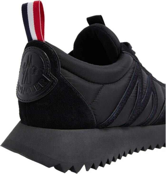 Moncler Zwarte Nylon & Suède Stadstrainer Black Heren