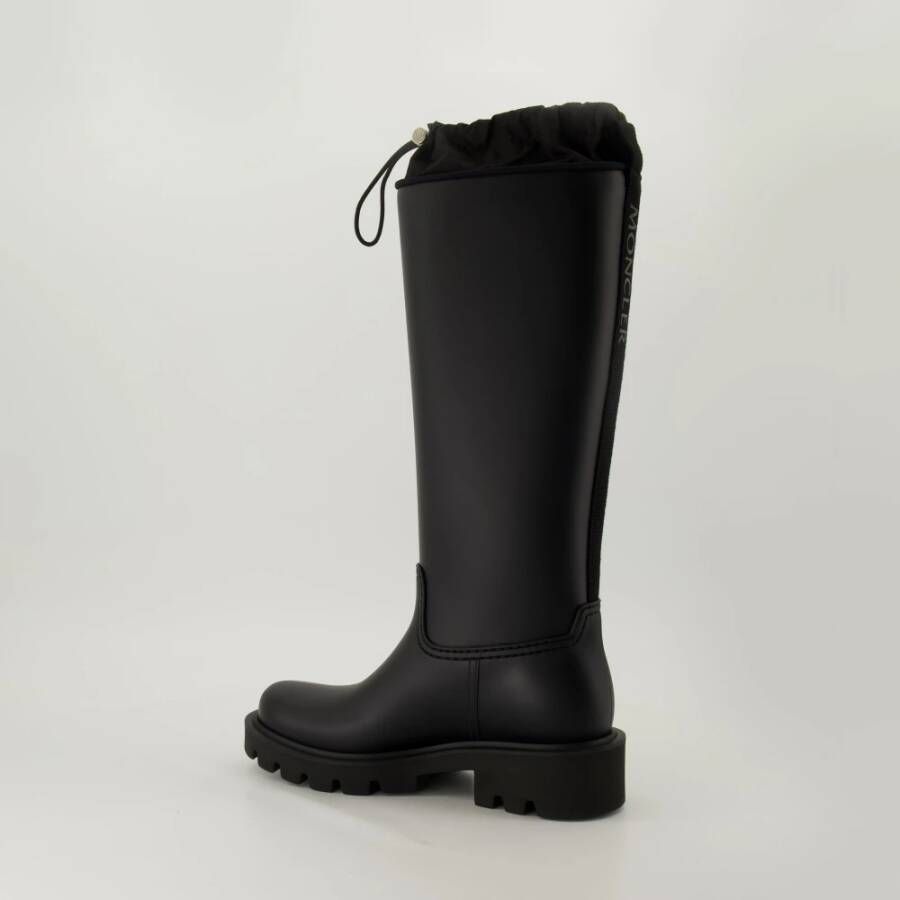 Moncler Zwarte regenlaarzen Kickstream Black Dames