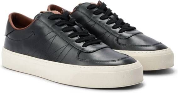 Moncler Zwarte Sneakers Glad Leer Black Heren