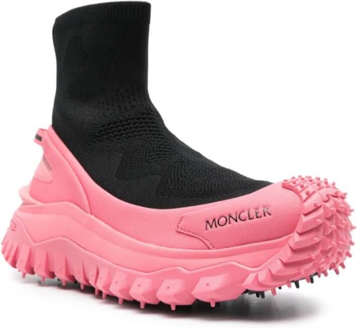 Moncler Zwarte Trailgrip Sock Sneakers Black Dames