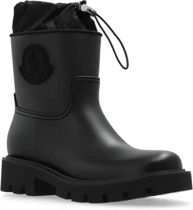 Moncler Zwarte Waterdichte Kicktream Regen Enkellaarzen Black Dames