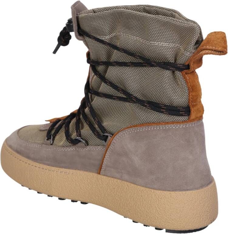 moon boot Beige Sportieve Enkellaarzen met Trekkoordsluiting Beige Heren