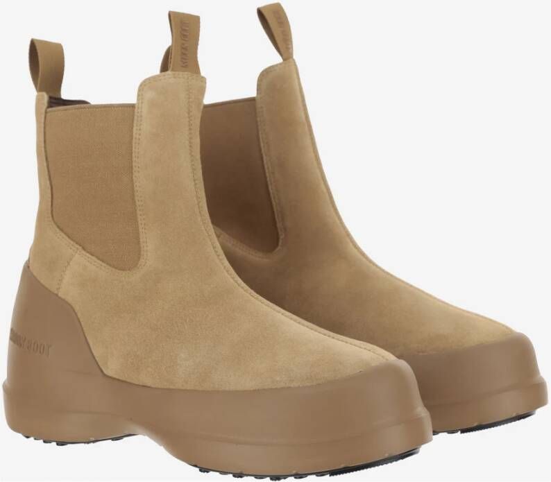 moon boot Beige Suède Chelsea Laarzen voor Vrouwen Beige Dames