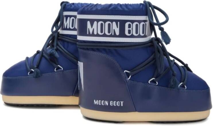 moon boot Donkerblauwe Boots met Logoprint Blue Dames