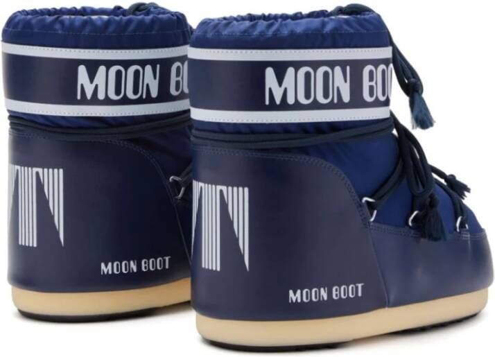 moon boot Donkerblauwe Boots met Logoprint Blue Dames