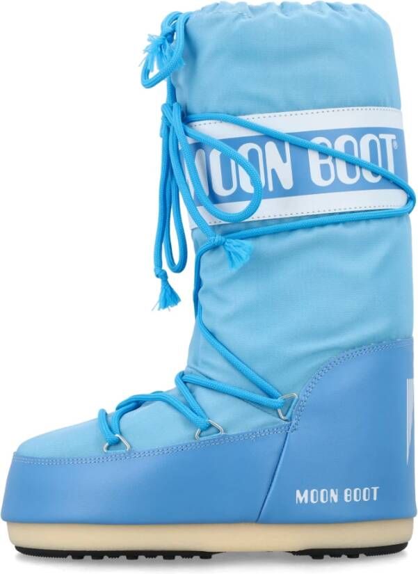 moon boot Blauwe Nylon Hoge Top Laarzen Blue Dames