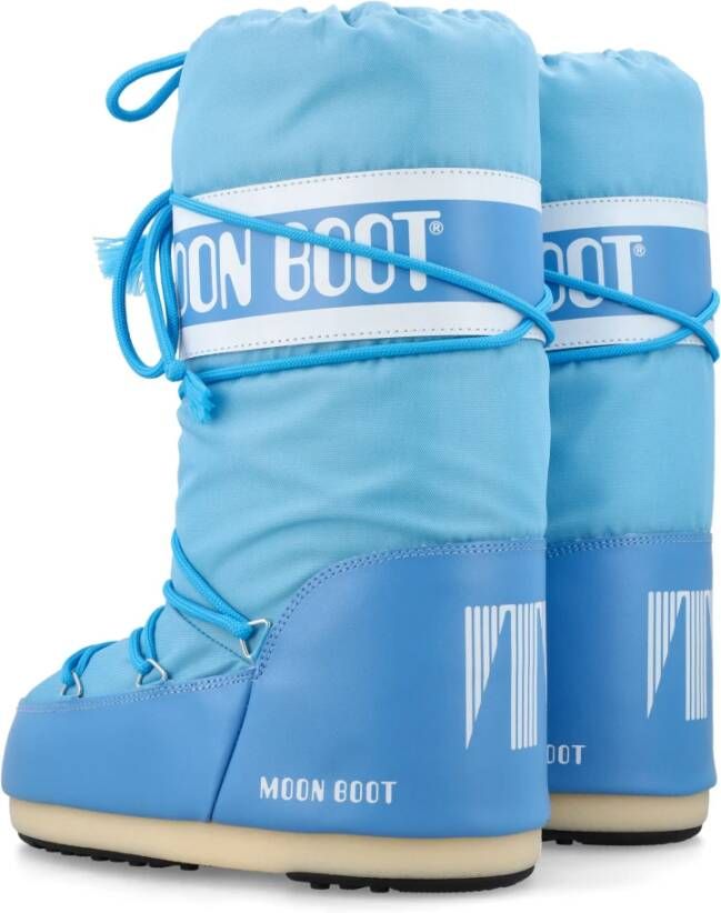 moon boot Blauwe Nylon Hoge Top Laarzen Blue Dames