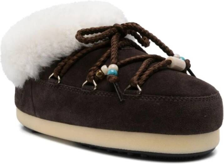 moon boot Chunky Winter Sjaals met Voor Sluiting Brown Dames