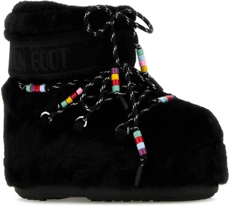 moon boot Eco Fur Icon Lage Enkellaarzen Black Dames