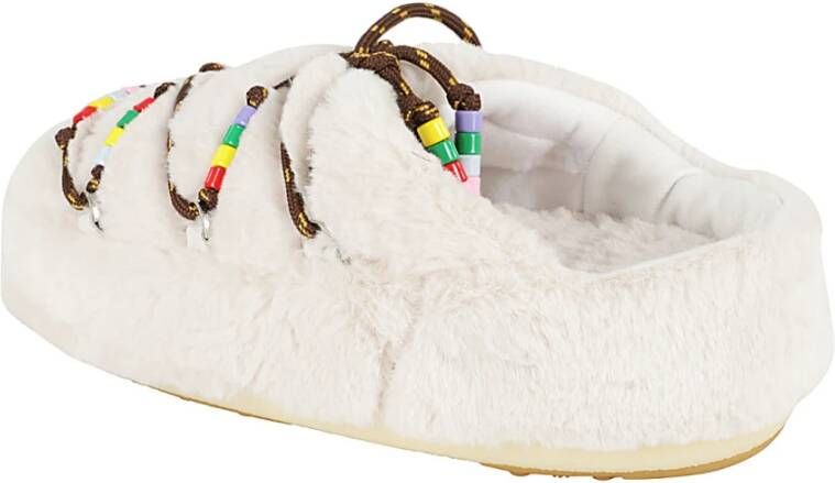 moon boot Faux Fur Bead Mule Pantoffels White Heren