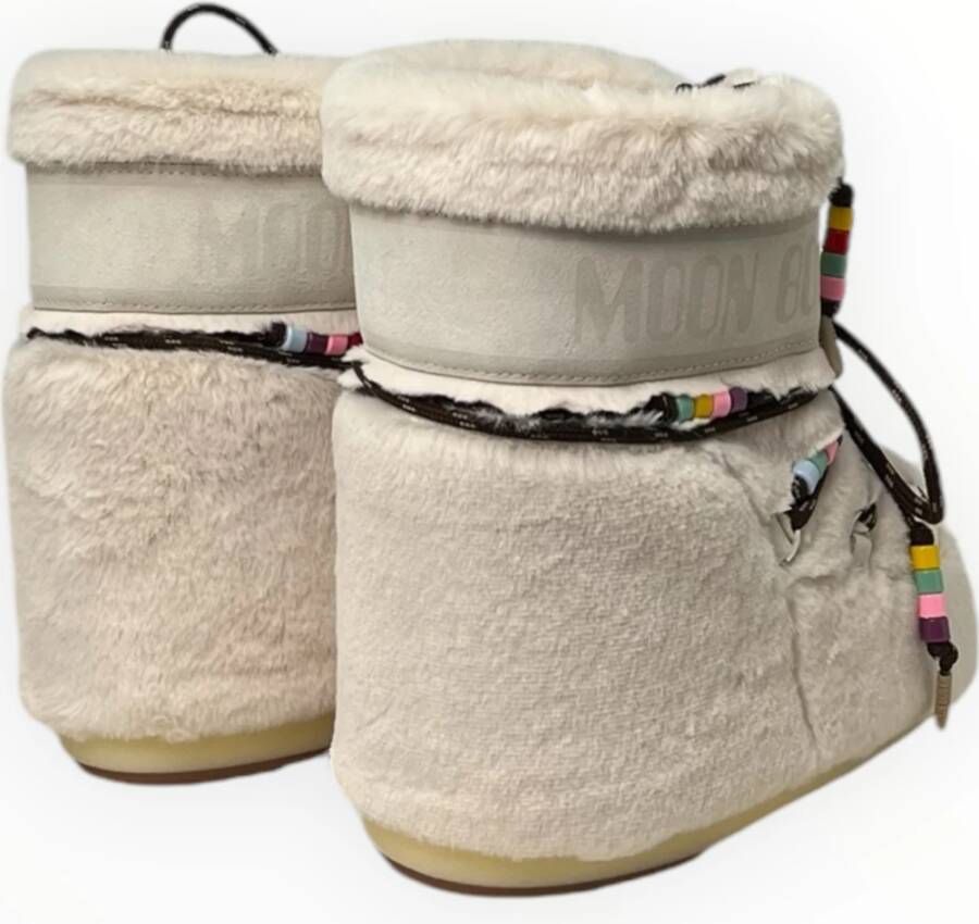 moon boot Faux Fur Beads Enkellaarzen Beige Dames