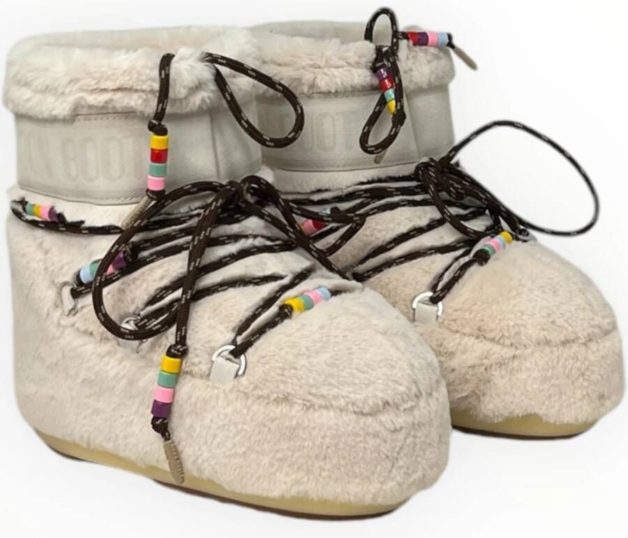 moon boot Faux Fur Beads Enkellaarzen Beige Dames