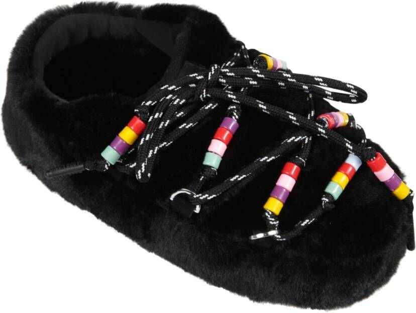 moon boot Faux Fur Beads Winterlaarzen Black Dames