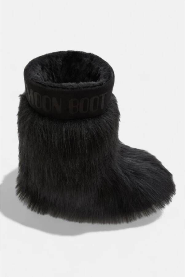 moon boot Faux Fur Yeti Mid Laarzen Black Dames