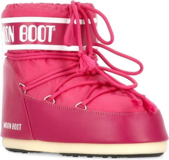 moon boot Fuchsia Waterdichte Enkellaarzen met Trekkoorden Pink Dames