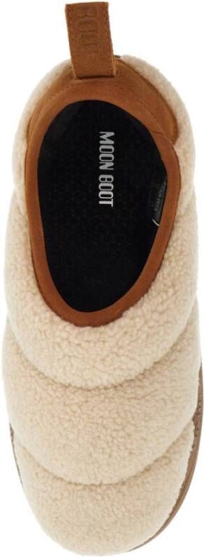 moon boot Gewatteerde Fleece Slip-on Sneakers Beige Dames