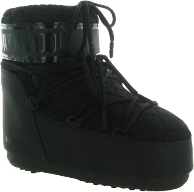 moon boot Gewatteerde Lage Icoon Rubberen Schoenen Black Heren