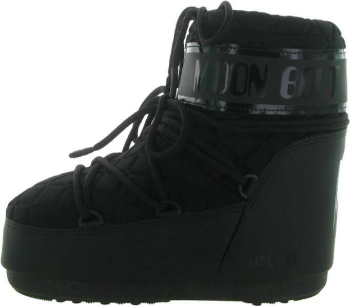 moon boot Gewatteerde Lage Icoon Rubberen Schoenen Black Heren