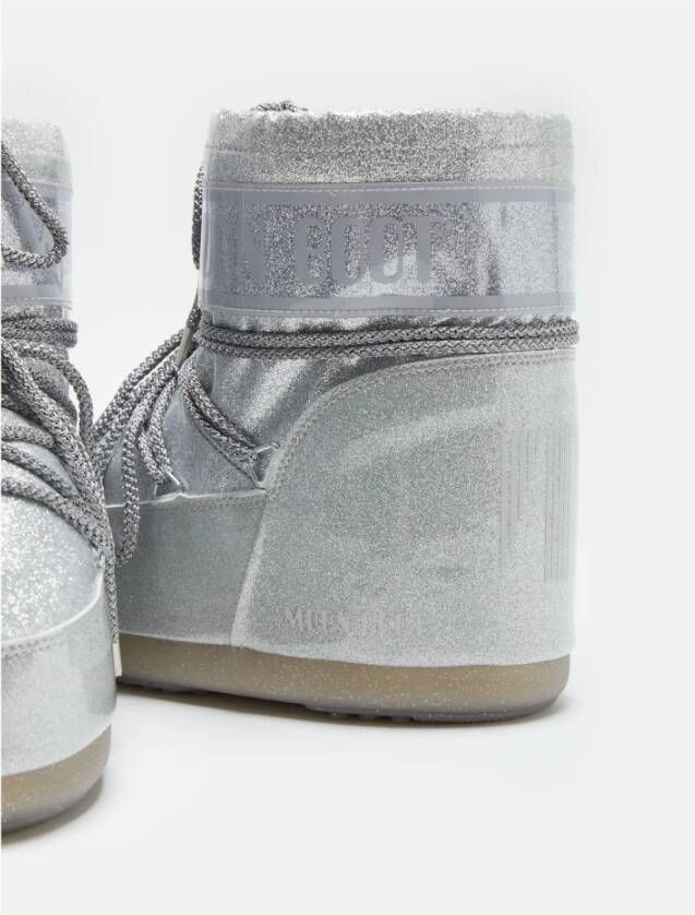 moon boot Glitter Lage Icoonlaarzen Zilver Gray Dames